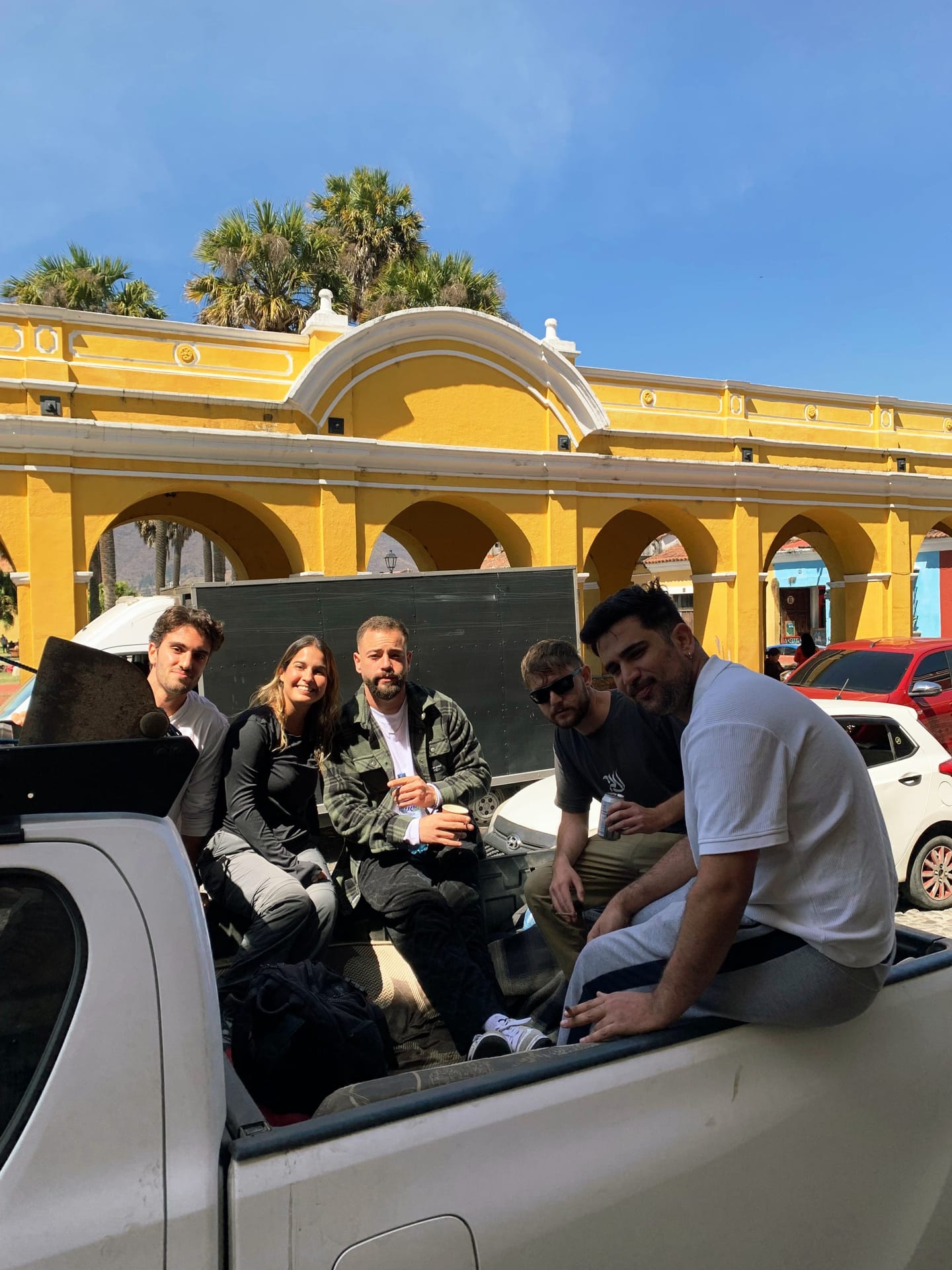 Grupo na caminhonete 4x4 saindo de Antígua Guatemala